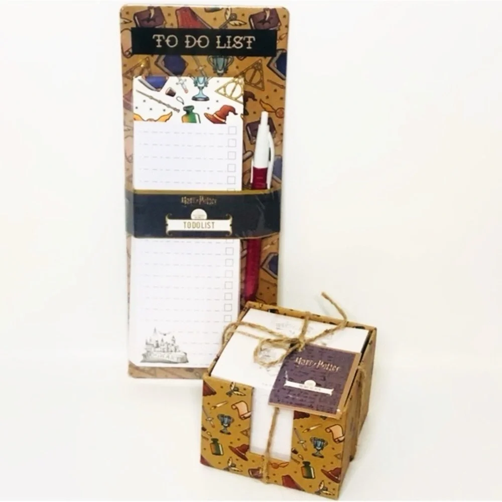 Harry Potter Stationery Memo Block / Magnetic Back To Do List With Pen Hogwarts